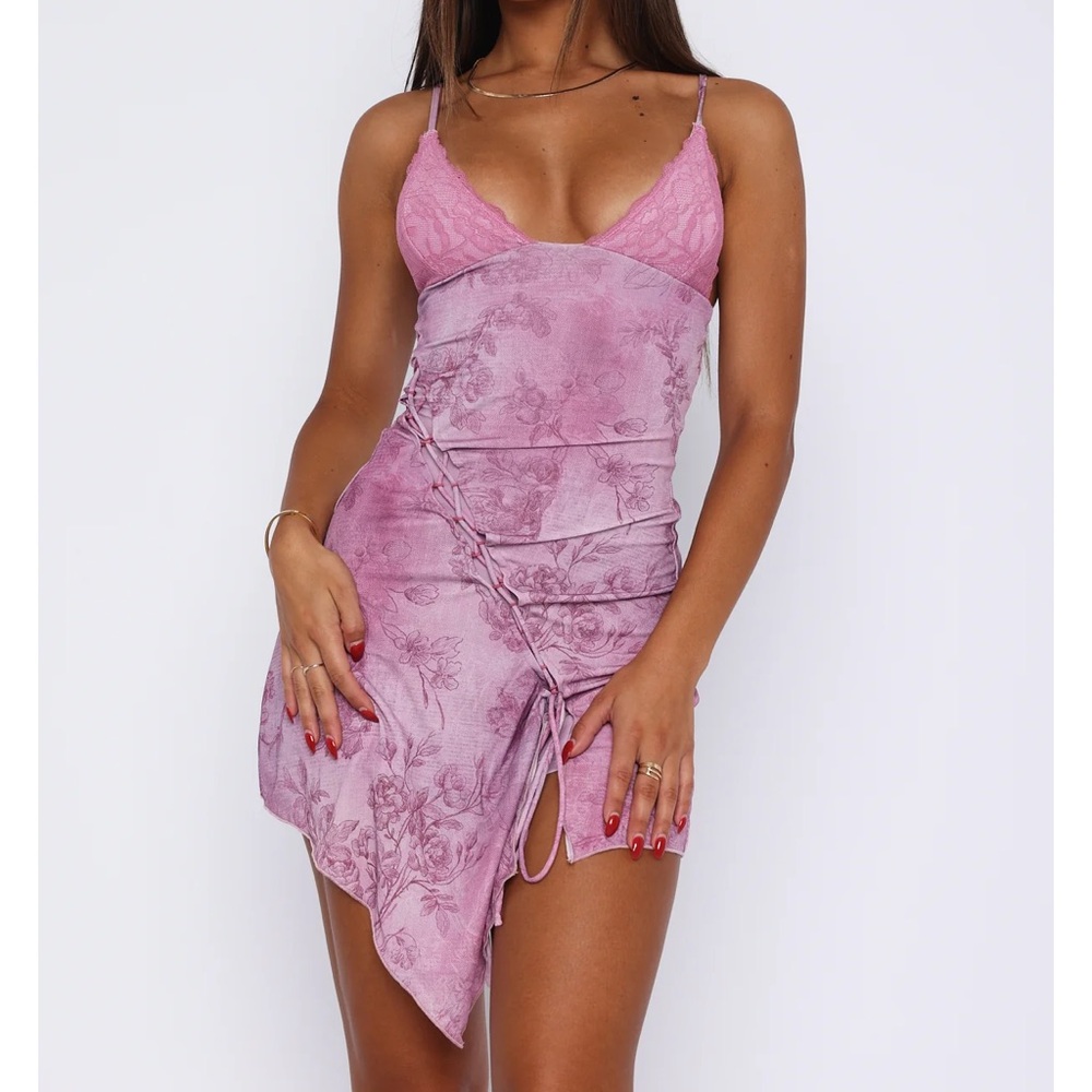 White fox Been Like This Mini Dress Wild Orchid